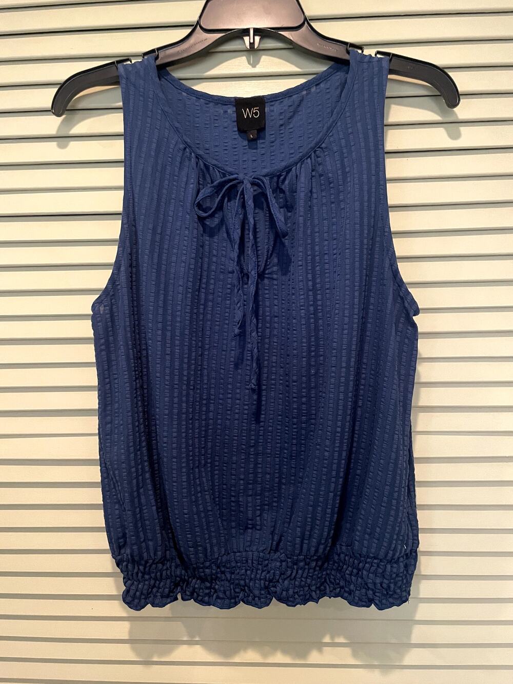W5 Sleeveless Top NWOT Cotton/Rayon Blend Midnight Blue LG
